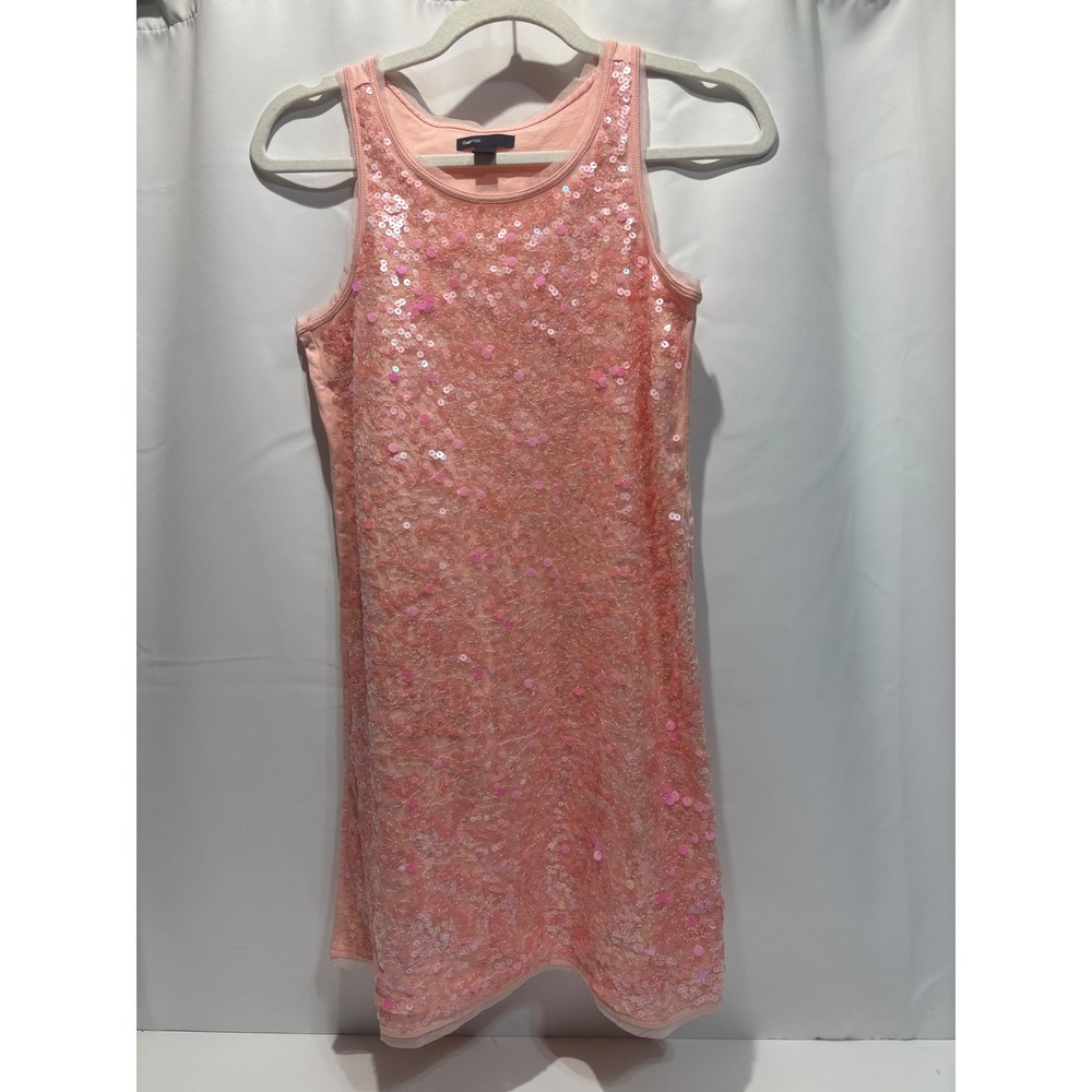GapKids Sequin Dress Kids XXL 14-16 Pink Sleeveless Sparkly Shift Party holiday